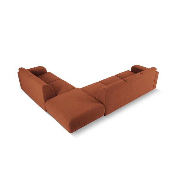 Colțar maro cu tapițerie din stofă bouclé (colț dreapta) Molino – Micadoni Home-image-3