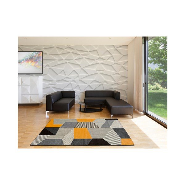 Covor Universal Leo Grey, 140 x 200 cm, gri-portocaliu-image-1
