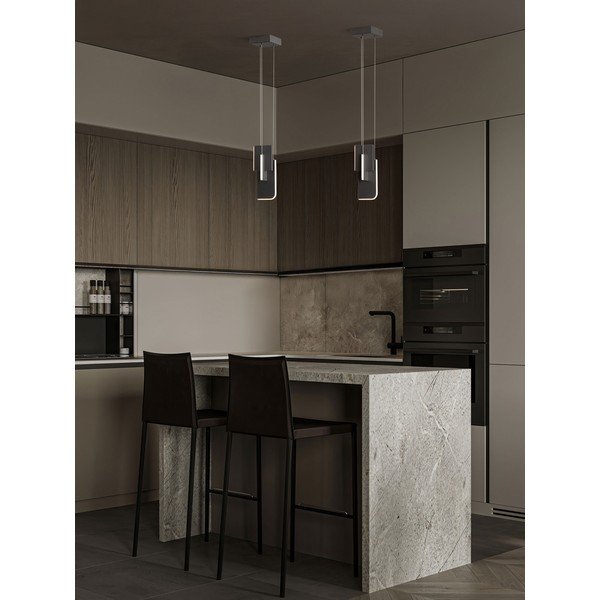 Lustră gri deschis LED cu intensitate reglabilă din metal Totem – Nova Luce-image-1