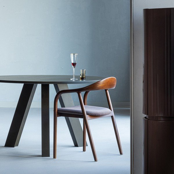 Masă de dining rotundă din lemn de stejar ø 129 cm Rhonda – WOOOD-image-3