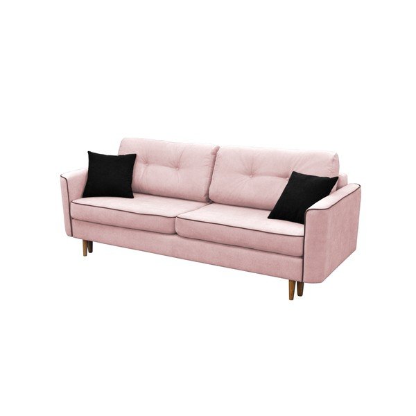 Canapea extensibilă cu 3 locuri Mazzini Sofas Ivy, roz-image-1