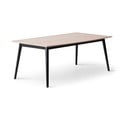 Masă de dining neagră/în culoare naturală extensibilă cu blat cu aspect de lemn de stejar 100x210 cm Meza – Hammel Furniture