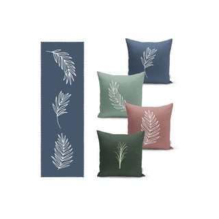 Set 4 fețe de pernă și napron din amestec de bumbac Minimalist Home World
