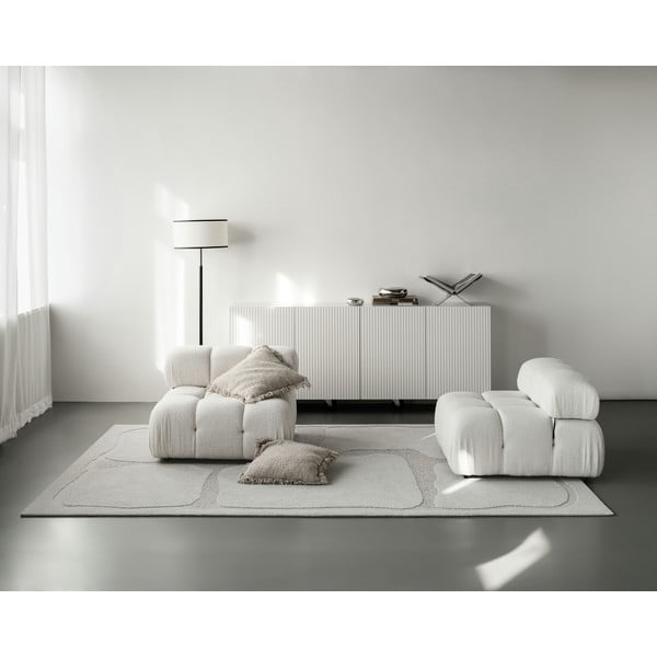 Covor gri deschis din lână 200x300 cm Morphic Organica – Agnella-image-2