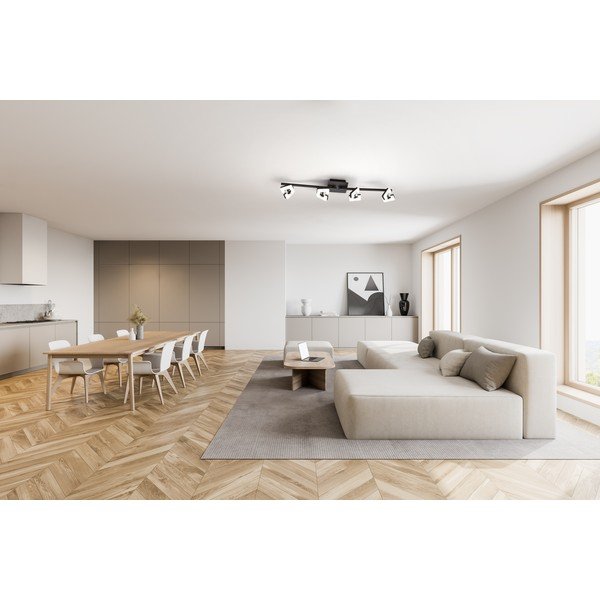 Plafonieră neagră-albă LED 9,5x78 cm Ray – Fischer & Honsel-image-1