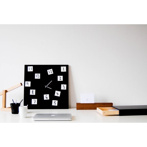Ceas de perete, dESIGNoBJECT.it Changing Clock Black, 50 x 50 cm -image-1