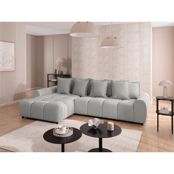 Colțar gri deschis (cu colț pe partea stângă/cu șezlong) Albane  – Ropez-image-1