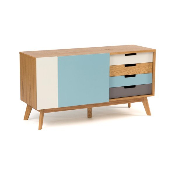 Comodă cu detalii albastre Woodman Chaser-image-3