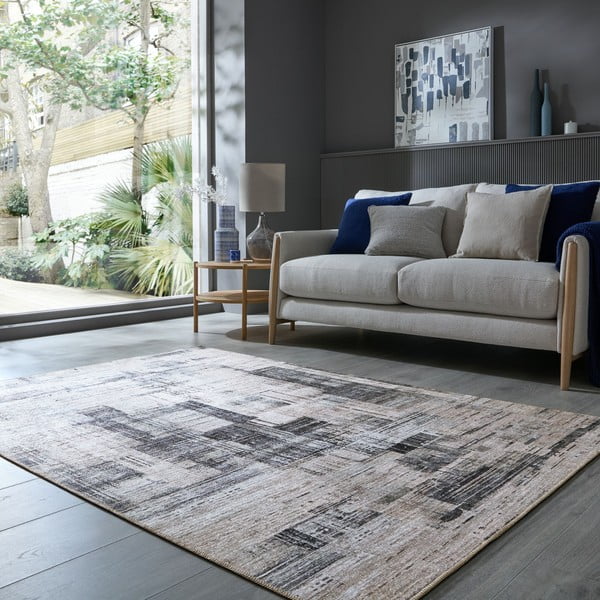 Covor gri lavabil 190x290 cm Silas Abstract – Flair Rugs-image-1