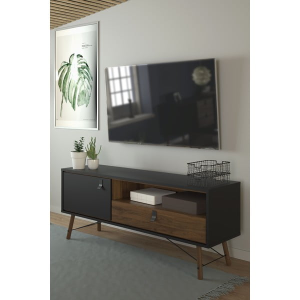 Comodă TV Tvilum Ry, negru-maro-image-1