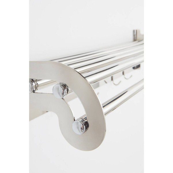 Cuier de perete argintiu lucios cu raft din oțel inoxidabil 100 cm Alby – Jotex-image-3