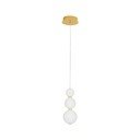 Lustră albă/aurie LED din metal cu abajur din sticlă ø 10 cm Perla – Nova Luce
