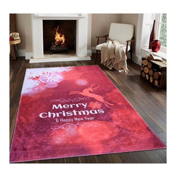 Covor Vitaus Christmas, 50 x 80 cm, roșu