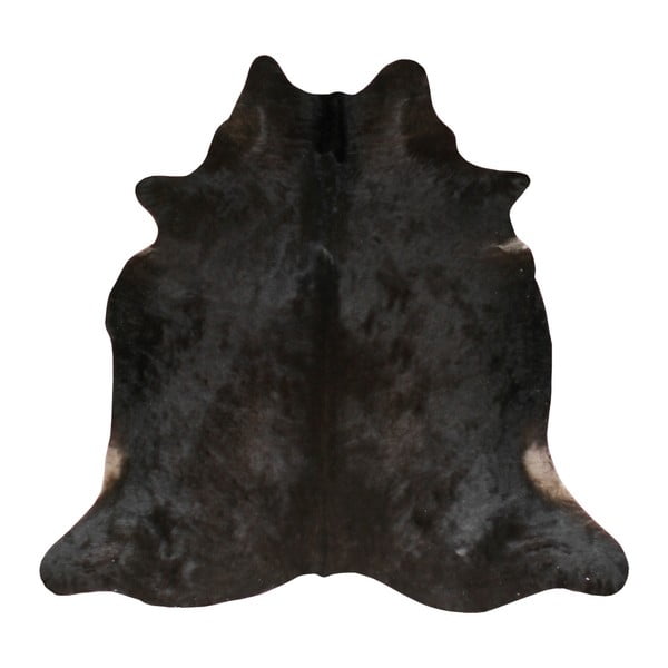 Covor din piele de vacă, 190 x 175 cm, negru 
