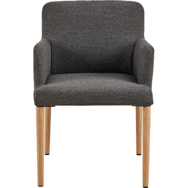 Scaun de sufragerie gri cu cotiere tapițat Zoe – Actona-image-3