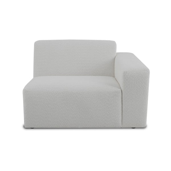 Modul pentru canapea alb cu tapițerie din stofă bouclé (cu colț pe partea dreaptă) Roxy – Scandic