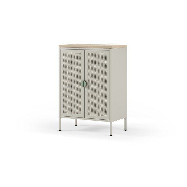 Dulap crem/în culoare naturală din metal 70x100x40 cm Sayla – Marckeric-image-4