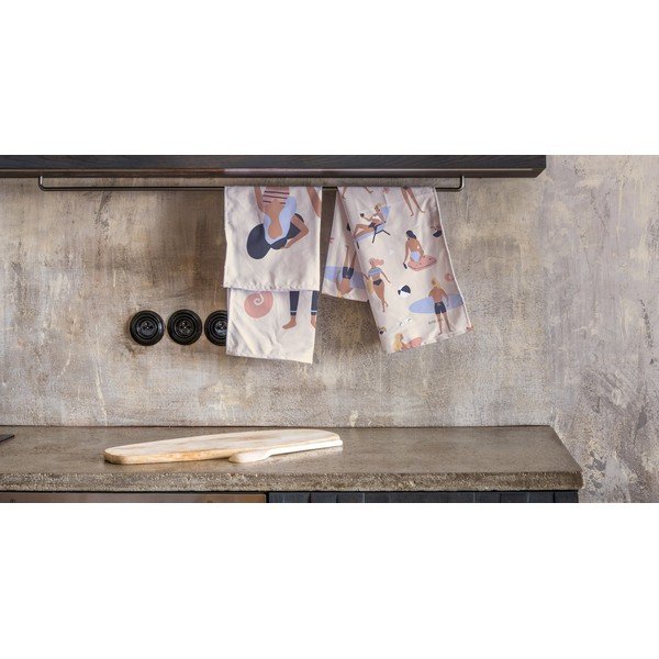 Set de 2 prosoape de bucătărie din bumbac bej Butter Kings Beach Life, 50 x 70 cm-image-1