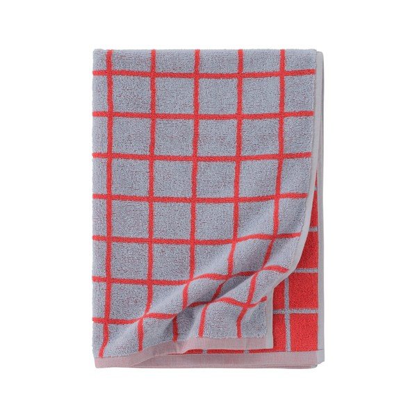 Prosop roșu/albastru deschis din bumbac 50x70 cm Grid – Jotex