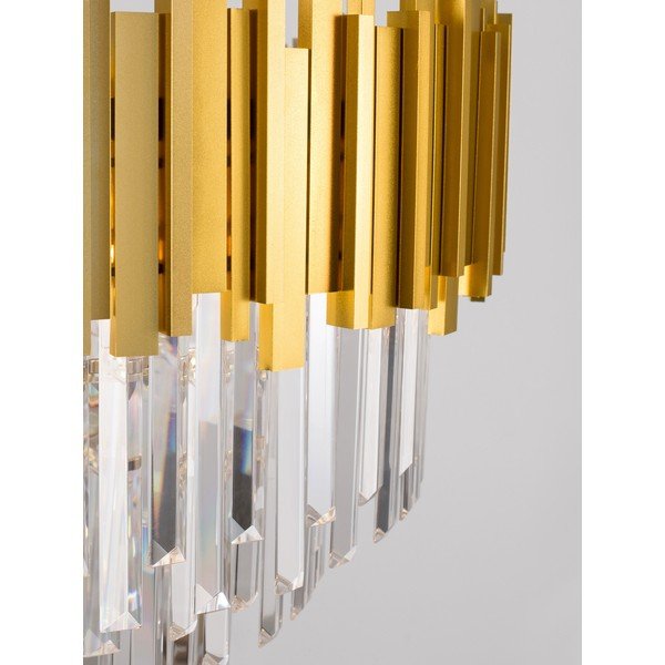Lustră aurie din metal cu abajur din cristal ø 73 cm Grane – Nova Luce-image-1