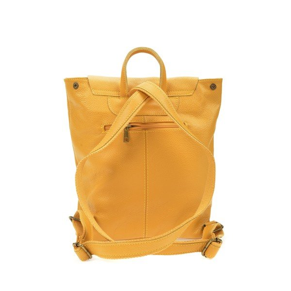Rucsac din piele Roberta M, galben-image-1