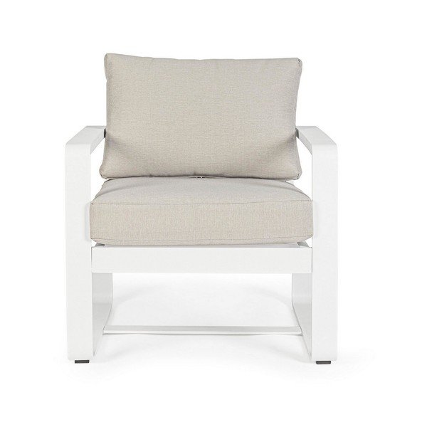 Fotoliu de grădină alb din metal Merrigan   – Bizzotto-image-2