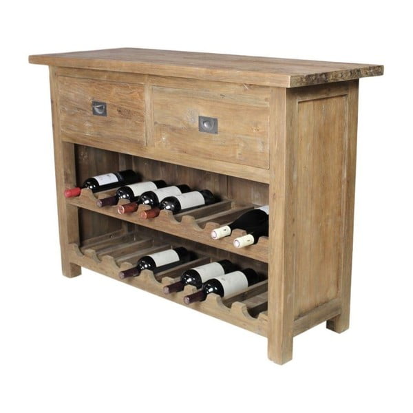 Comodă cu suport pentru sticle de vin din lemn de tec HSM Collection Wine