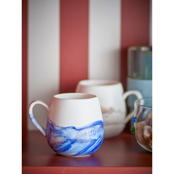 Cești albe/albastre 4 buc. din gresie 250 ml Lyre – Bloomingville-image-2