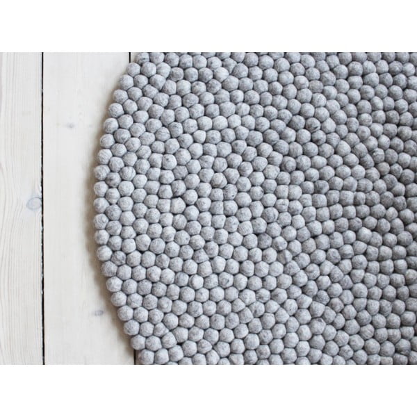 Covor cu bile din lână Wooldot Ball Rugs, ⌀ 90 cm, maro nisip