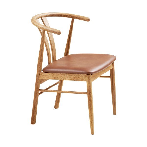 Scaun de dining maro/în culoare naturală din lemn de stejar Artenara – House Nordic-image-2
