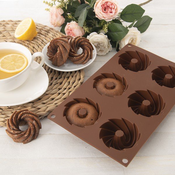 Formă de copt pentru mini-prăjiturele Bundt din silicon 17x28 cm – Orion-image-1