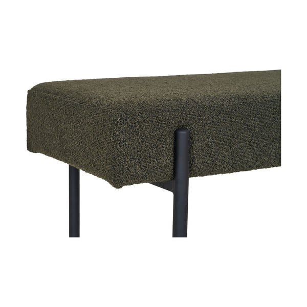 Bancă verde-închis cu tapițerie din țesătură bouclé Swindon – House Nordic-image-3