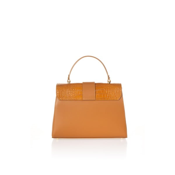Geantă din piele Federica Bassi Marta, portocaliu-image-2