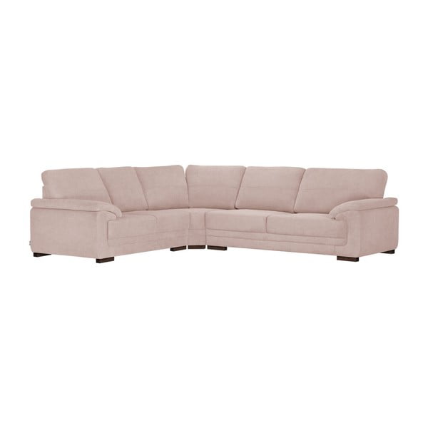 Canapea extensibilă cu șezlong pe partea dreaptă Florenzzi Casalova, lățime 2,57 m, roz