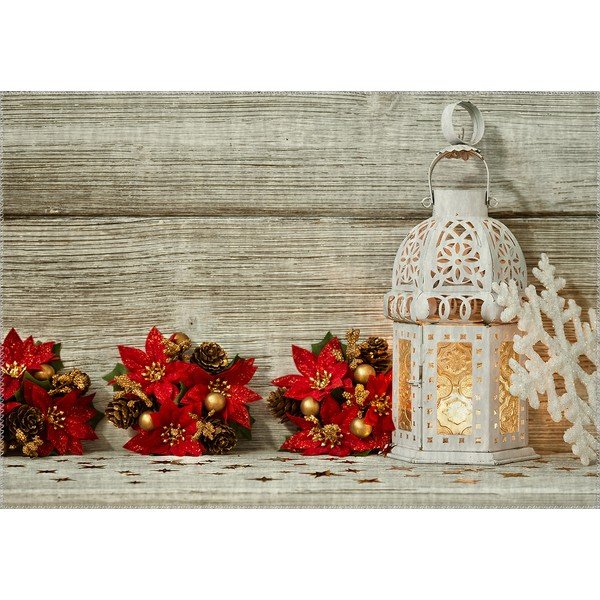 Covor Vitaus Christmas Period Lantern With Red Flowers, 50 x 80 cm