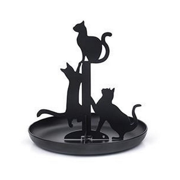 Suport bijuterii Kikkerland Cats, negru