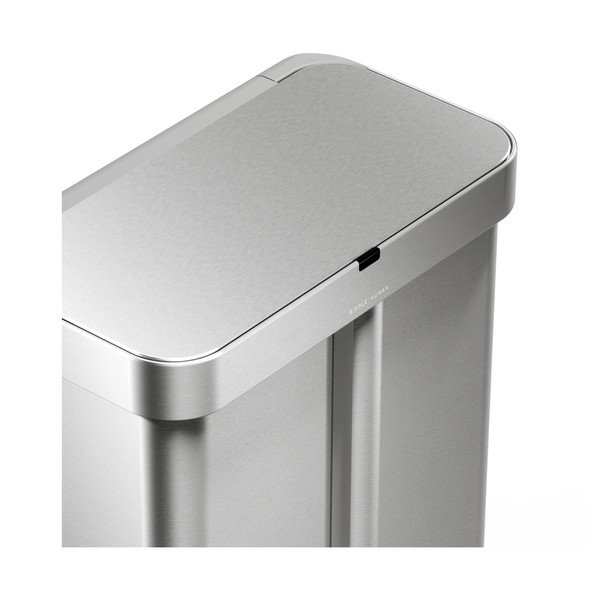 Coș de gunoi argintiu pentru reciclare/cu senzori de deschidere 34+24 l din oțel Dual Sensor – simplehuman-image-1