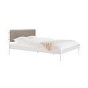 Pat matrimonial alb tapițat din oțel cu somieră 160x200 cm Eton Basic – noo.ma