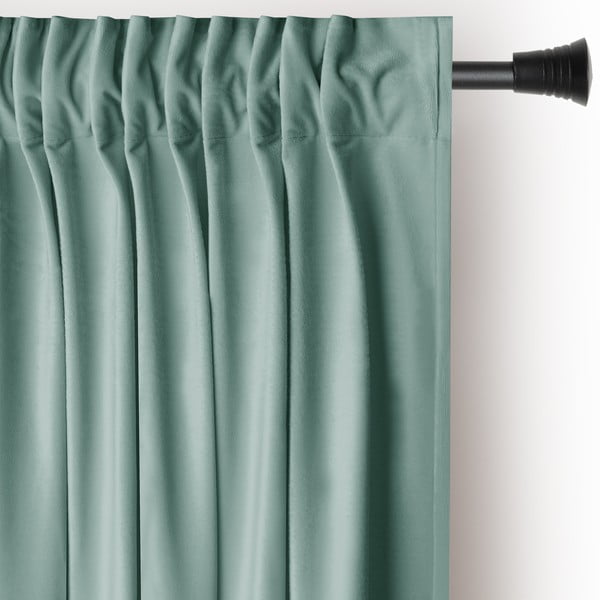 Draperie verde-deschis dimout (semi-opacă) din catifea 140x245 cm Pleat – Restilo