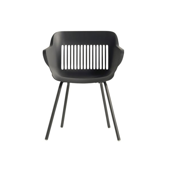 Scaune de grădină gri-închis 2 buc. din plastic Jill Rondo – Hartman-image-2