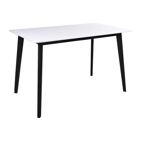 Masă dining cu structură neagră Bonami Essentials Vojens, 120 x 70 cm, alb-image-1