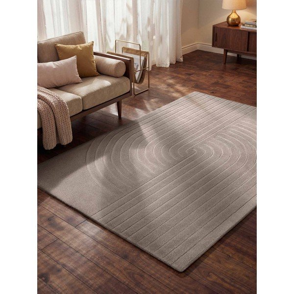 Covor gri deschis țesut manual din lână 200x300 cm Arcura – Vikosa-image-1