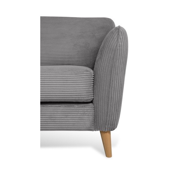 Colțar gri închis cu tapițerie din catifea reiată  (cu colț pe partea stângă ) Paris – Scandic-image-4