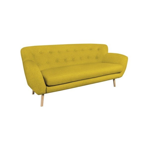 Canapea pentru 3 persoane Kooko Home Pop, galben -image-1