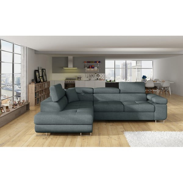 Colțar albastru extensibil/cu spațiu de depozitare (cu colț pe partea stângă/în formă de ”L”) Anton – ELTAP-image-1