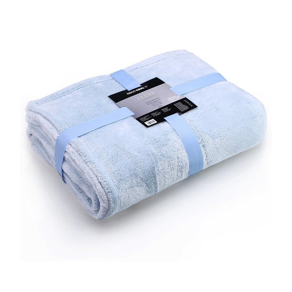Pătură din microfibră DecoKing Fluff BabyBlue, 170 x 210 cm, albastru deschis-image-3