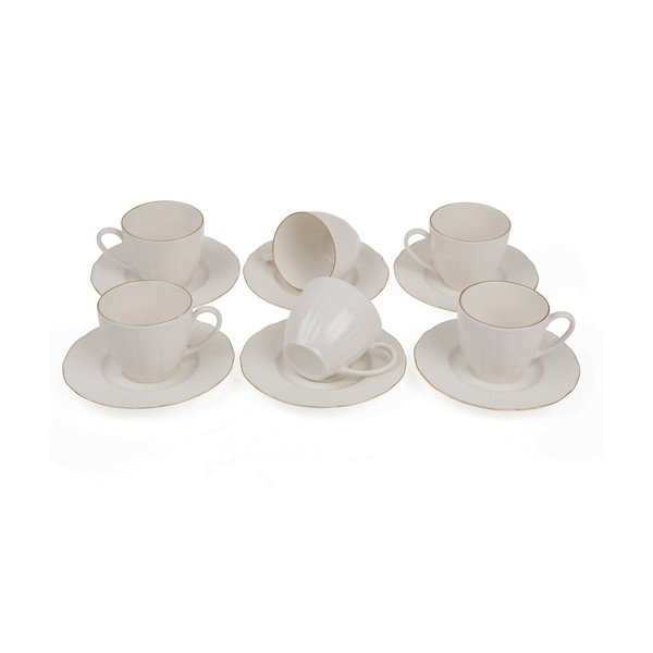 Set 6 cești din porțelan pentru cafea cu farfuriuțe Kutahya Cafe, 200 ml-image-2