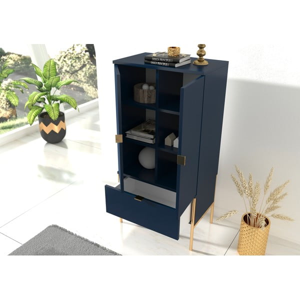 Comodă Skandica Polka Combi, albastru marin-image-4