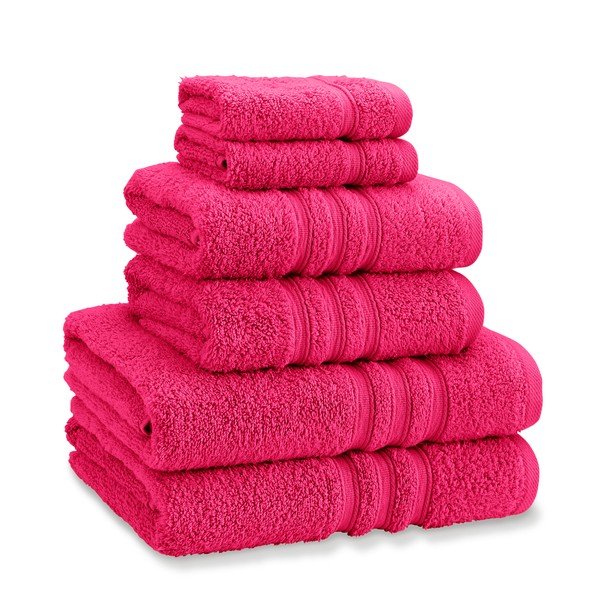 Prosoape de baie roz-închis 6 buc. din bumbac din frotir Zero Twist – Catherine Lansfield