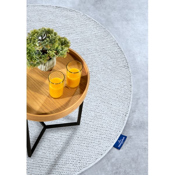 Covor alb țesut manual rotund din lână ø 160 cm Francois – Villeroy&Boch-image-2